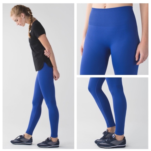 Lululemon Zone In Tight Size 4 Sapphire Blue Full length Leggings - Picture 2 of 16